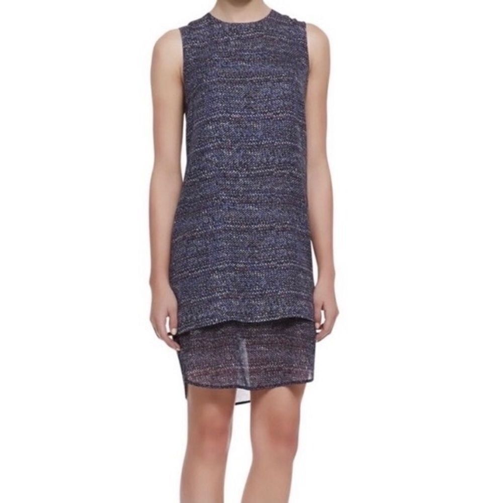 Theory Silk Hassil C Tweedscape Print Dress Size 6